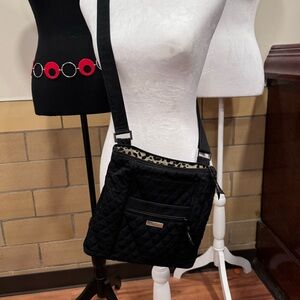 Vera Bradley Microfiber Classic Black Hipster crossbody